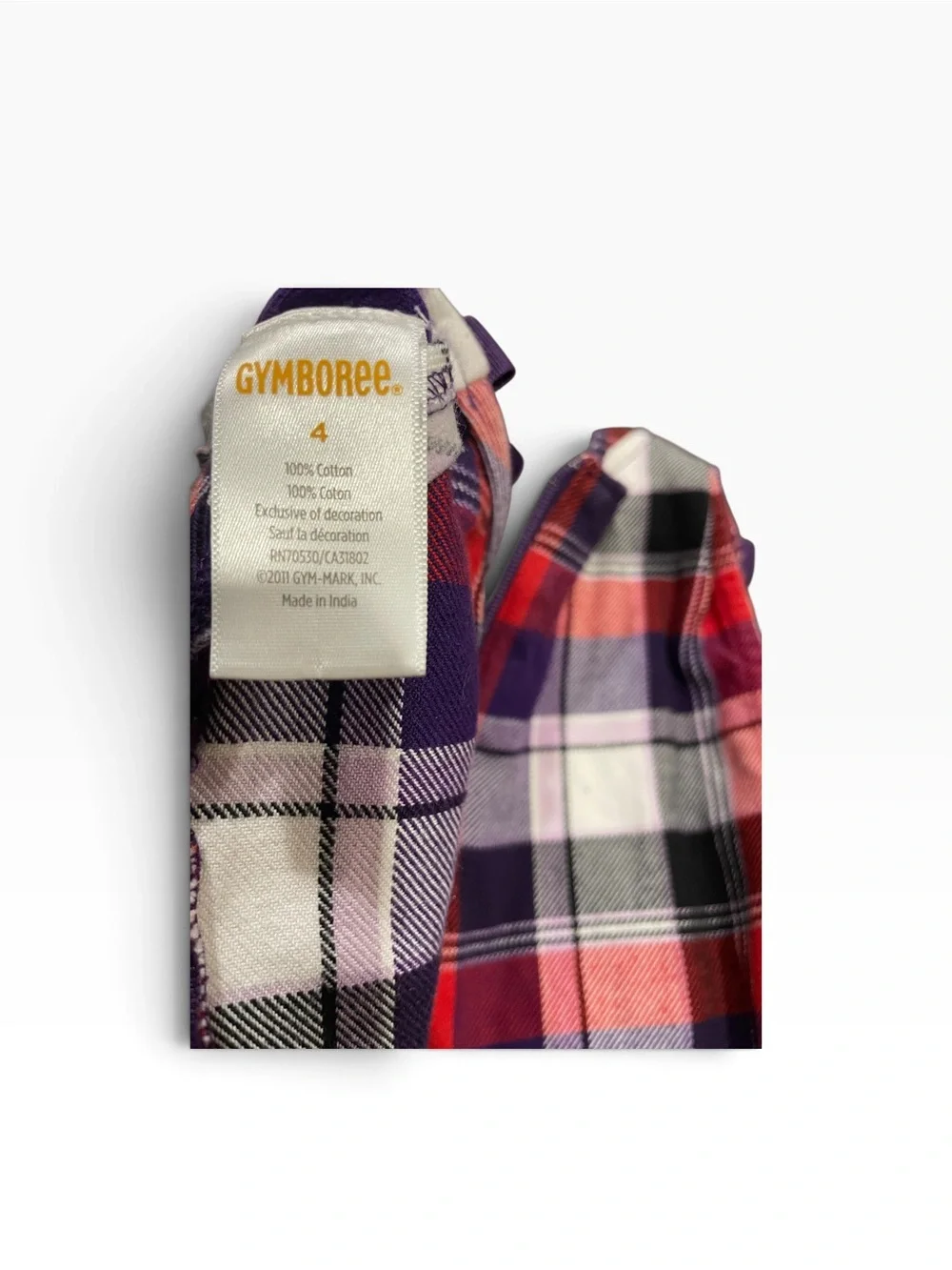 Gymboree Purple and Red Plaid Ruffle Hem Dress Size 4